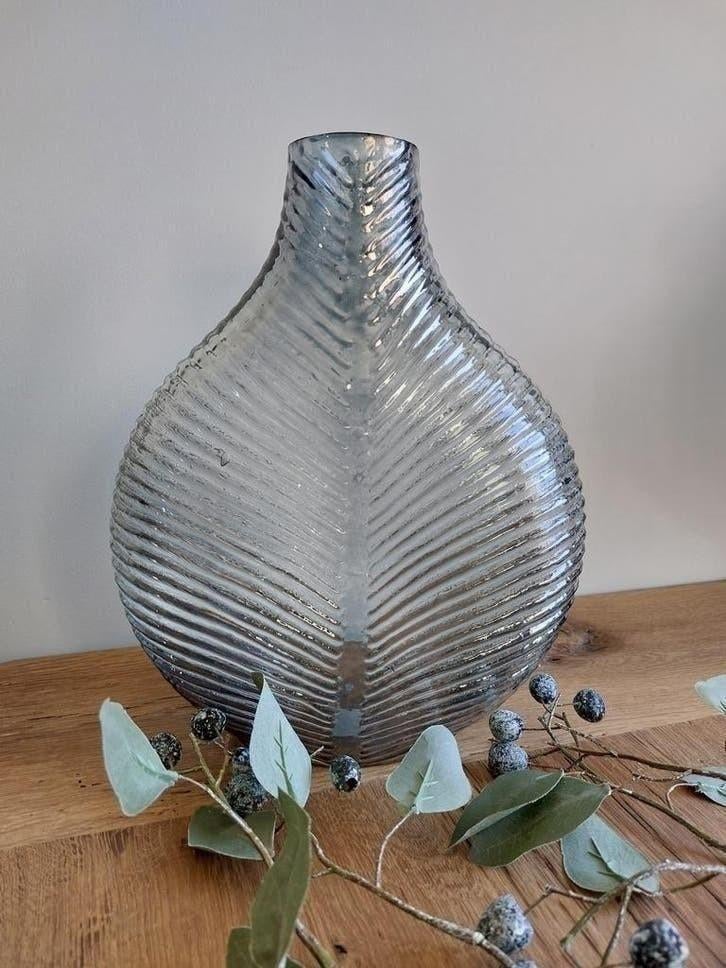 Vaas Glasvaas PTMD grijs glas vase glass H31 Nieuw, Overige kleuren, Nieuw, Ophalen of Verzenden, Glas