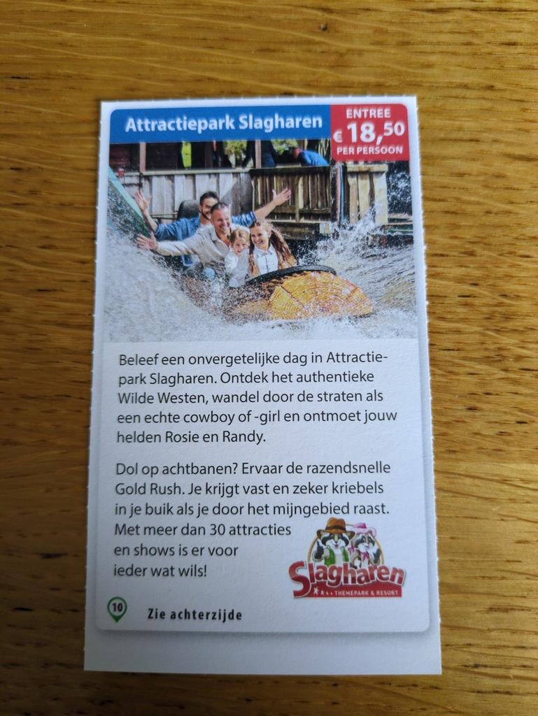 Kortingsbon voor Attractiepark Slagharen, Drie personen of meer, Kortingskaart