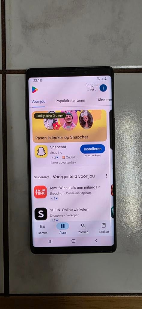 Samsung galaxy note 9, Ophalen, Zwart