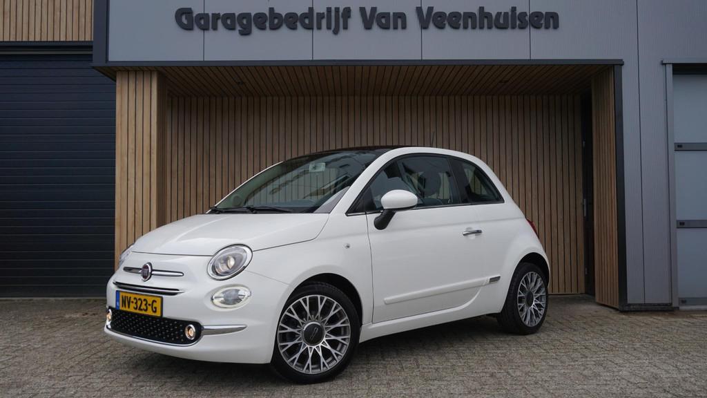 Fiat 500 0.9 TwinAir 80pk Turbo Lounge Pano.Dak 16inch LM Na, Voorwielaandrijving, Stof, Gebruikt, Origineel Nederlands
