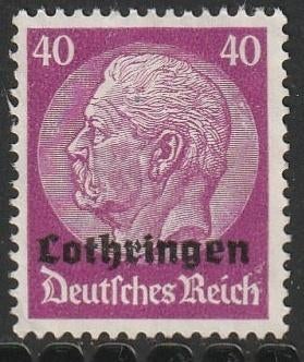 Bezet Lotharingen 1940 12 Hindenburg 40p, Ongebruikt, Ophalen of Verzenden, Overige periodes, Postfris