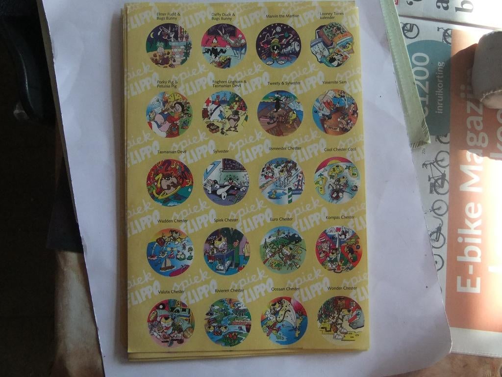 Spiekflippo stickervel 491 tot en met 510, Verzenden, Losse flippo's