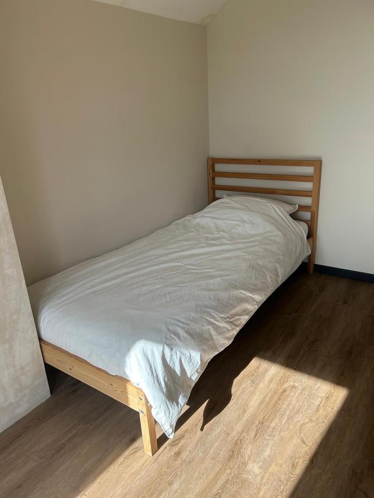 IKEA bed Tarva, Ophalen, 90 cm, Eenpersoons, Beige