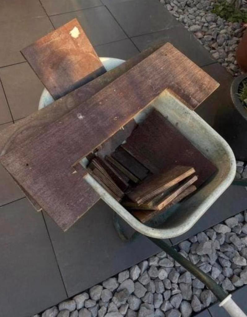 Beton Multiplex houten planken resten bekistingen, Geïmpregneerd, Gebruikt, Minder dan 25 mm, Ophalen of Verzenden