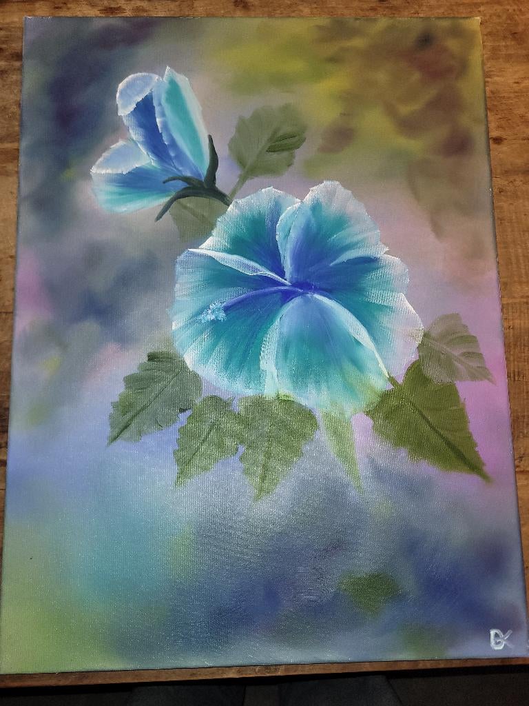 Canvas Schilderij Bloemen 60x40cm, Ophalen, Minder dan 50 cm, Gebruikt, Oorspronkelijke maker