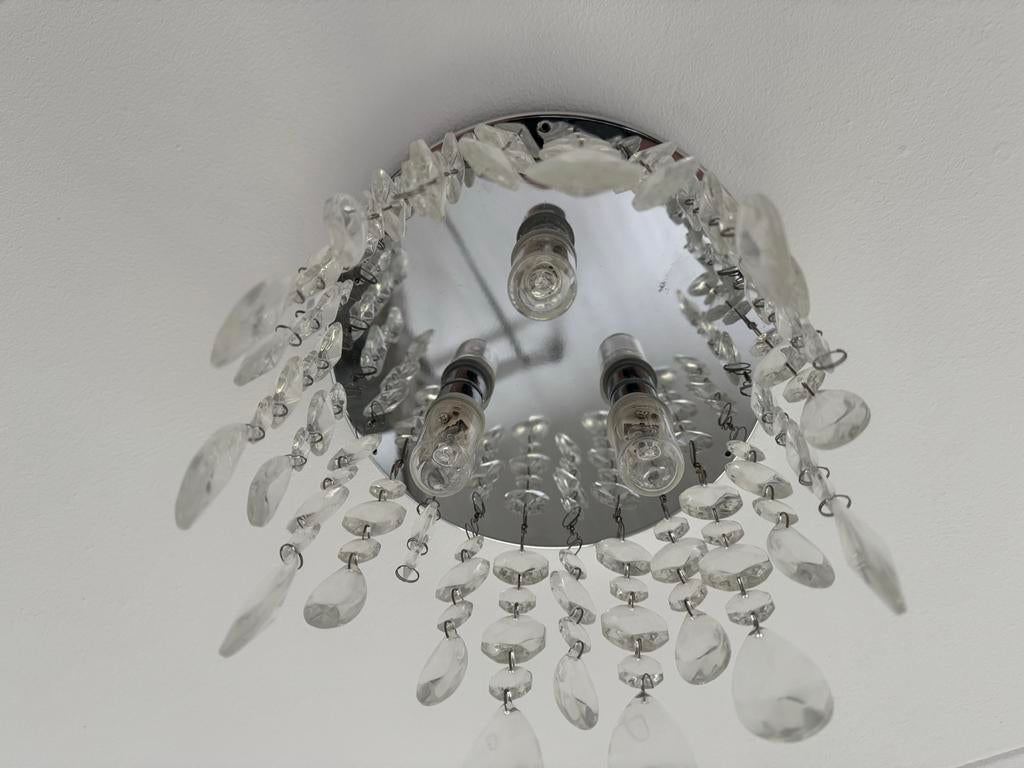 Plafondlamp met glazen kristallen, Ophalen, Gebruikt, Glas