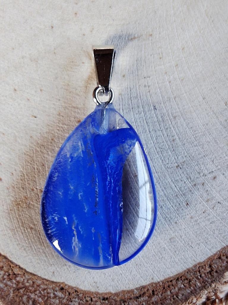 glazen teardrop hanger blauw, Ophalen of Verzenden, Nieuw, Blauw, Glas of Kristal