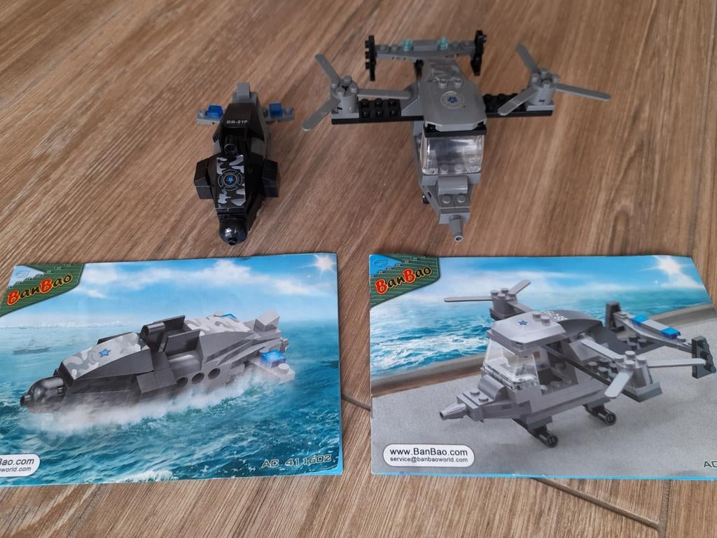BanBao bouwstenen boot en helikopter, Ophalen of Verzenden, Zo goed als nieuw