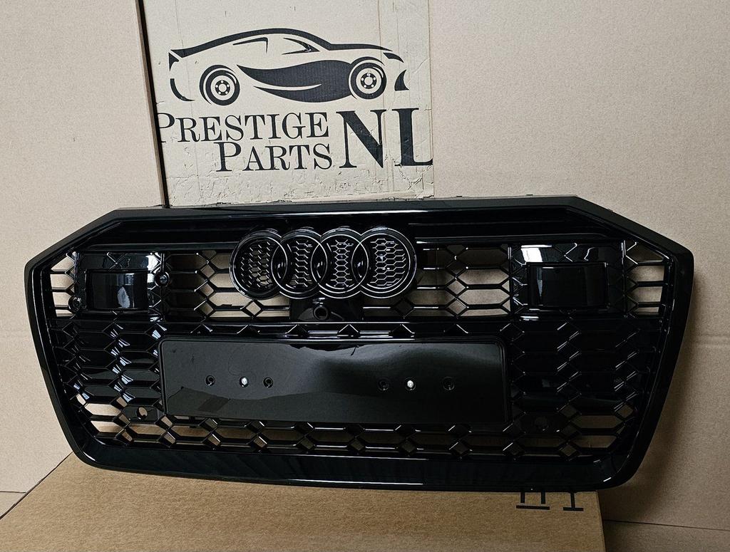 Grill Audi A6 C8 4K S-line S6 RS6 LOOK GRILLE HOOGLANS ZWART, -, Voor, Nieuw, Ophalen of Verzenden