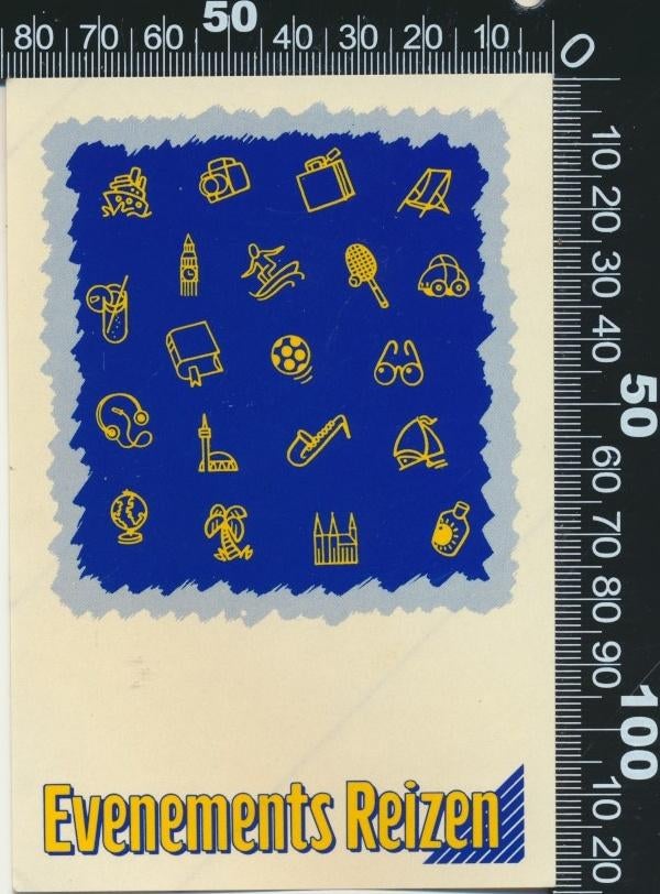 Sticker: Evenements Reizen (Symbolen), Ophalen of Verzenden, Zo goed als nieuw, Bedrijf of Vereniging