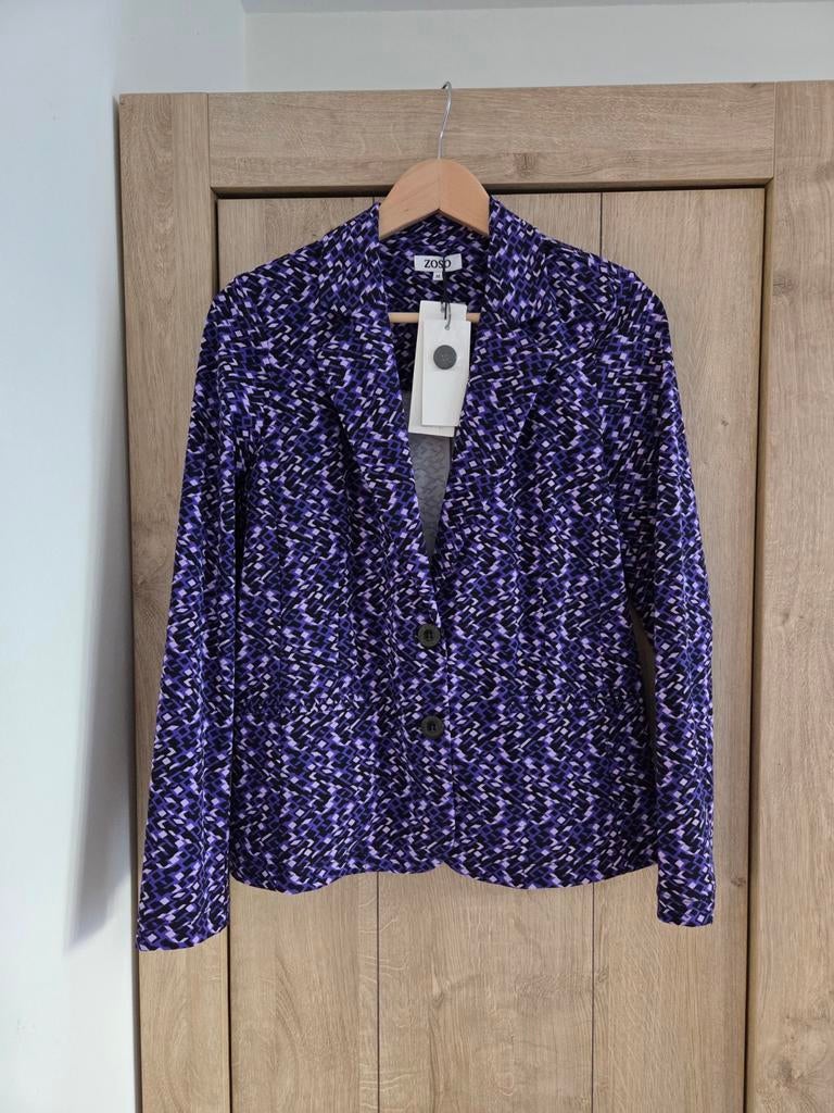 Zoso travelstof blazer Kelly nieuw ZOSO M, Maat 38/40 (M), Paars, Nieuw, Ophalen of Verzenden