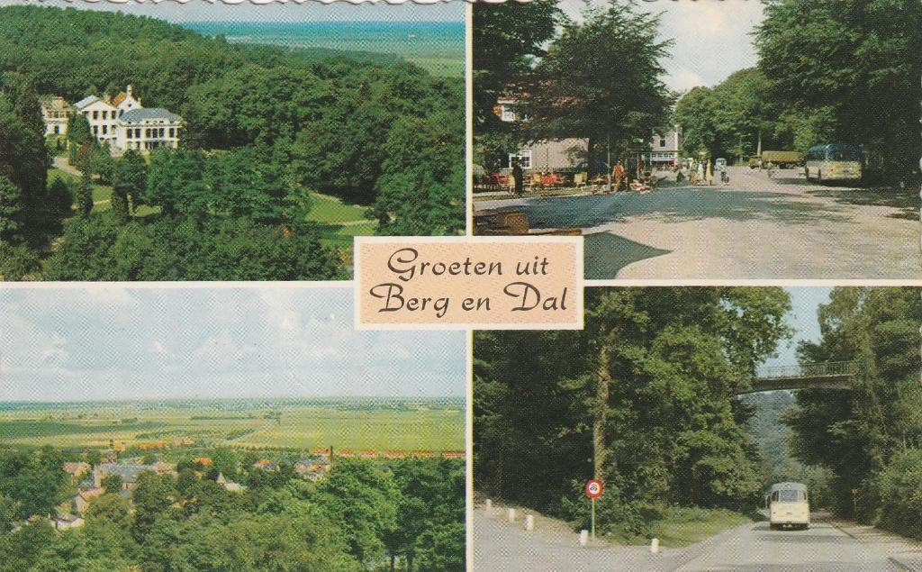 BERG EN DAL Panorama's Bus Groeten kl.f. 1959, Verzenden, 1940 tot 1960, Gelopen, Gelderland