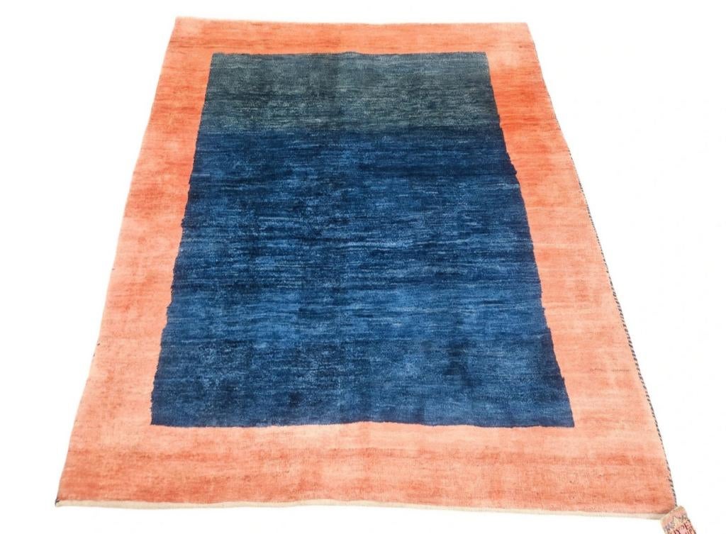 Handgeknoopt Perzisch wol Fine Gabbeh tapijt koral 111x136cm, Onbekend, Modern, Eigentijds, Gabbeh, Ophalen of Verzenden, Zo goed als nieuw