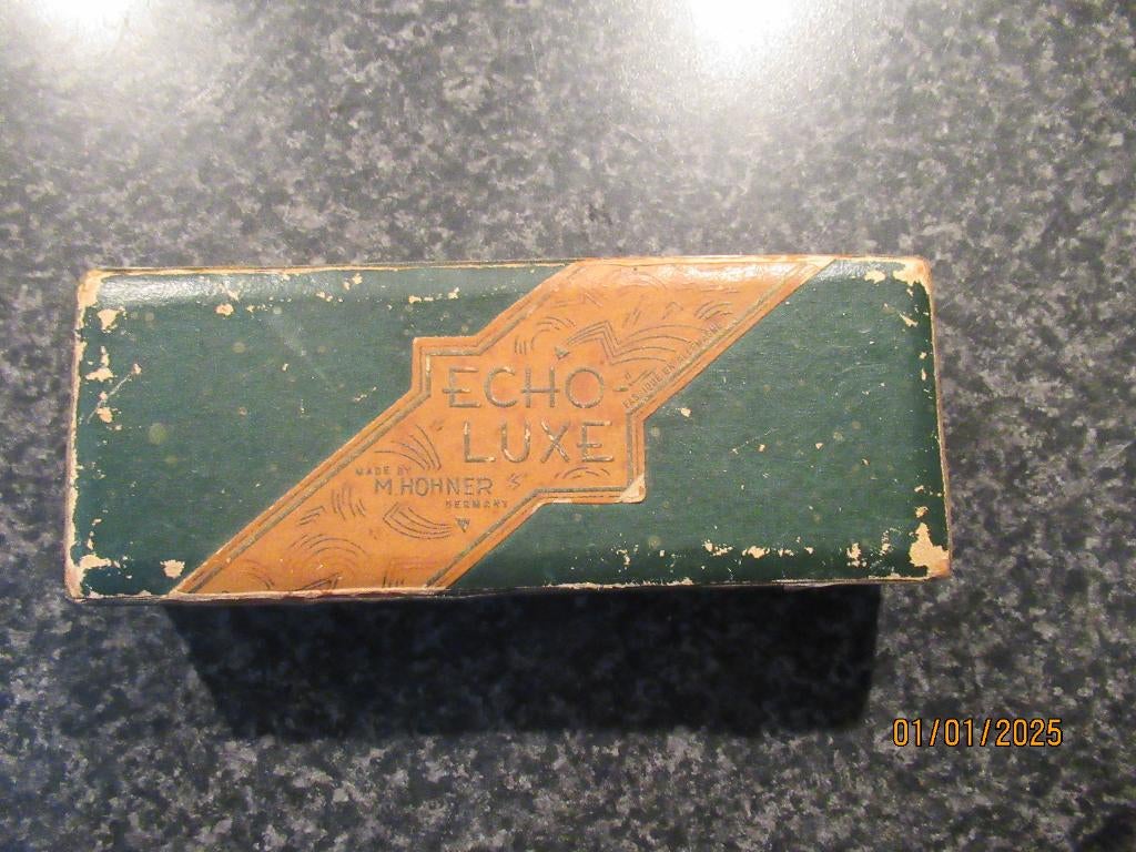 MOOIE OUDE ECHO LUXE MONDHARMONICA -HOHNER IN DOOSJE, Muziek en Instrumenten, Blaasinstrumenten | Mondharmonica's, Ophalen of Verzenden