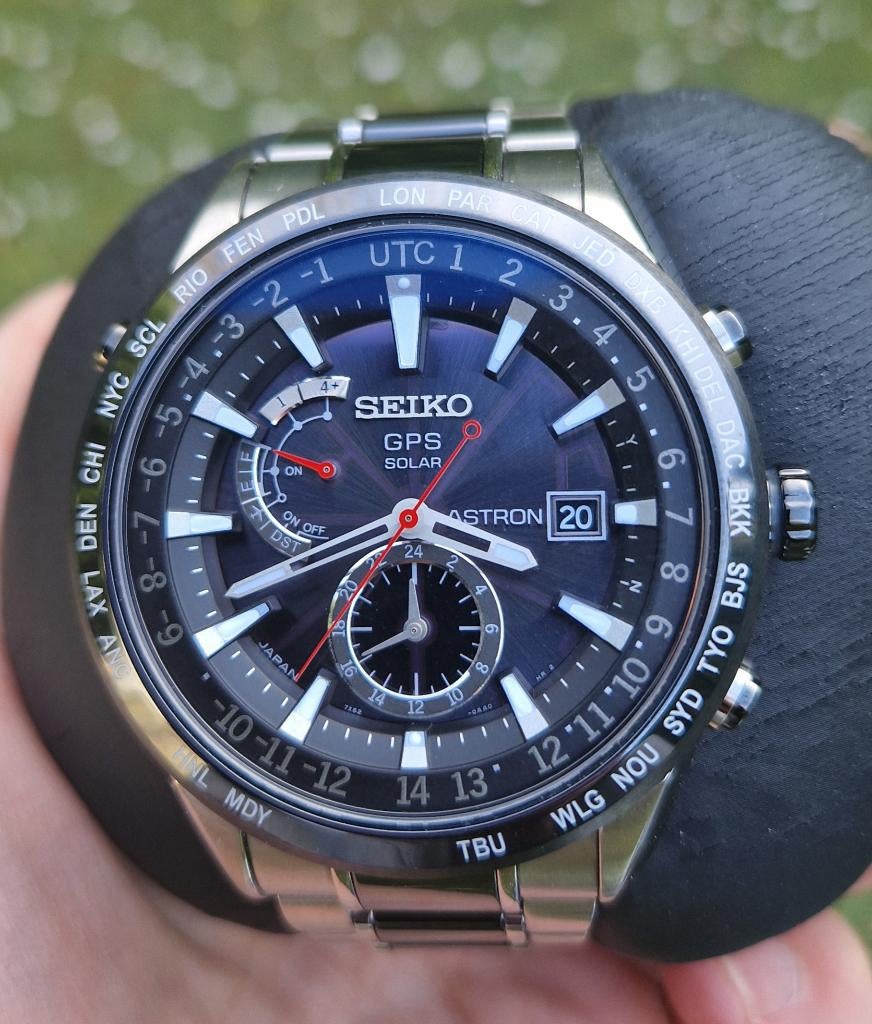 Seiko Astron GPS solar SBXA015 heren horloge met saffierglas, Sieraden, Tassen en Uiterlijk, Horloges | Heren, Gebruikt, Polshorloge