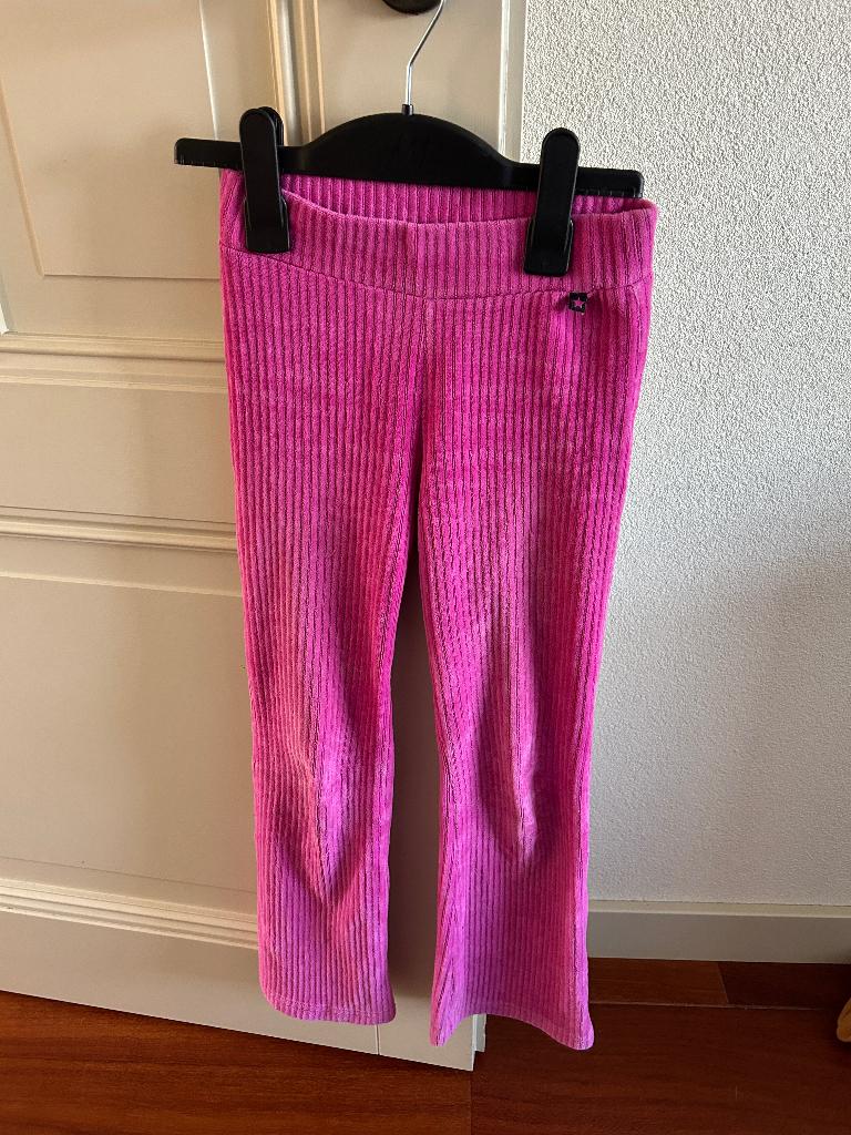 We rib flared broek felroze maat 134, Broek, Gebruikt, Meisje, Ophalen of Verzenden