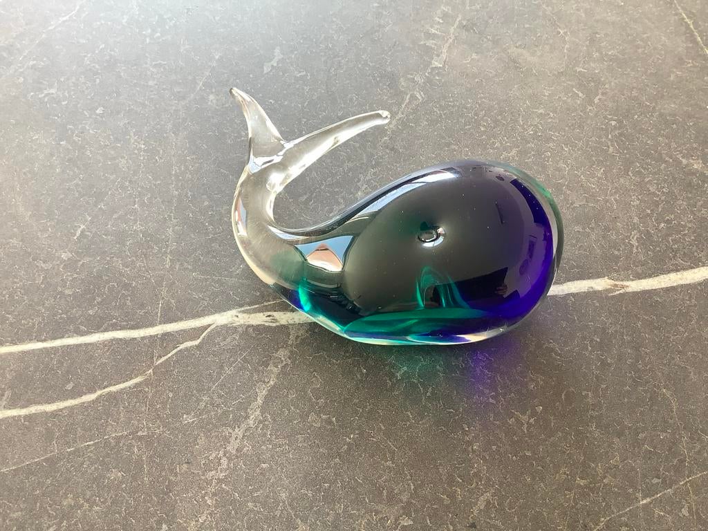 Glazen Walvis murano - Blauw/Groen, Ophalen of Verzenden