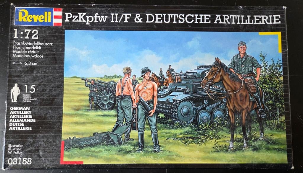 Revell Pz.Kpfw. Deutsche Artillerie 1:72 lees beschrijving, Hobby en Vrije tijd, Modelbouw | Auto's en Voertuigen, Gebruikt, Tank