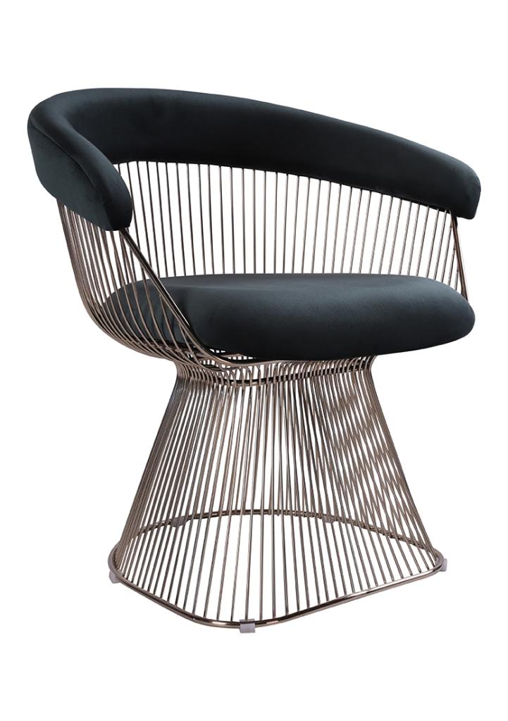 OHNO Wire Chair Armleunstoel Small - Groen, Huis en Inrichting, Niet ingevuld, Overige materialen, Zwart, Niet ingevuld