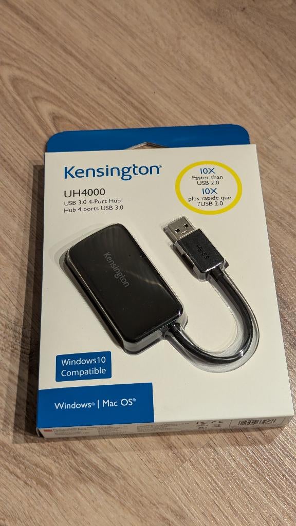 Kensington UH4000 USB 3.0 4-port hub nieuw, Ophalen of Verzenden, Nieuw
