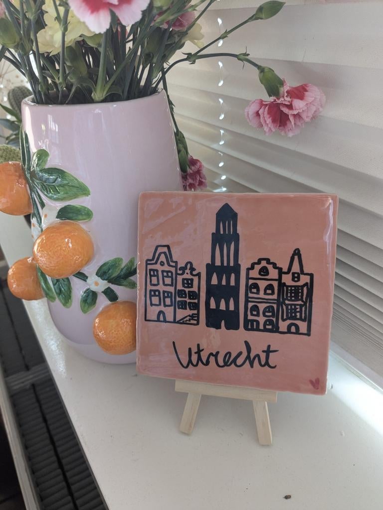 Super leuk tegeltje Utrecht en de Dom met grachtenpanden, Ophalen of Verzenden, Nieuw