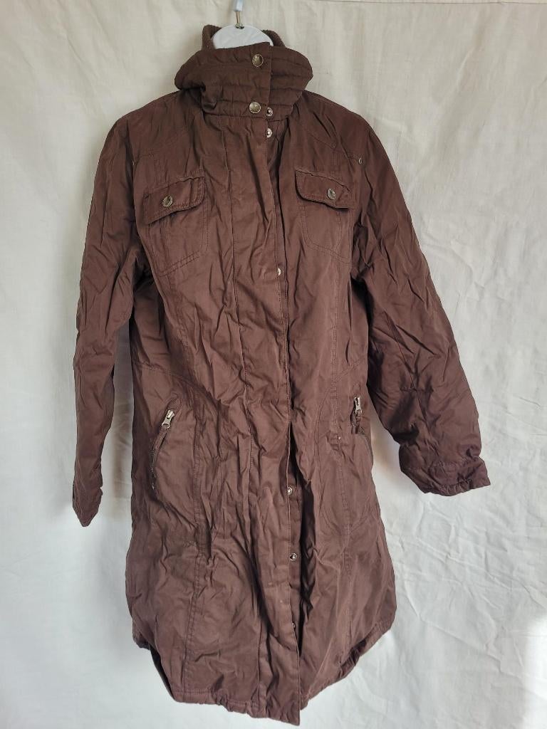 Lekker lange donkerbruine winterjas mt 38 merk Biaggini, Kleding | Dames, Maat 38/40 (M), Bruin, ., Ophalen of Verzenden