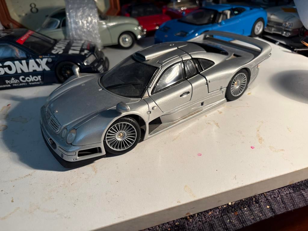 Mercedes. CLK.  - GTR.       Maisto, Ophalen of Verzenden, Zo goed als nieuw, Maisto