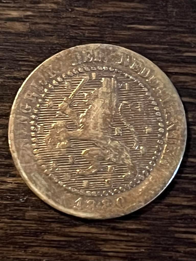 1 cent Koning Willem 3 uit 1880, Ophalen of Verzenden, Koning Willem III, 1 cent