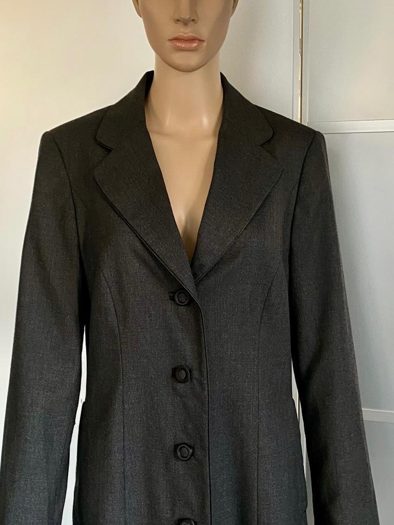 i685 Frans Molenaar mt 40=M lange blazer jasje colbert grijs, Maat 38/40 (M), Ophalen of Verzenden, Zo goed als nieuw, Jasje