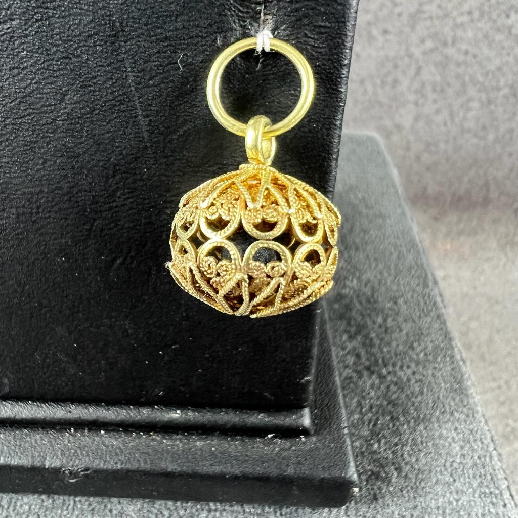 Gouden Hanger Bal Filligrain | 14k | 3,38g | 404763