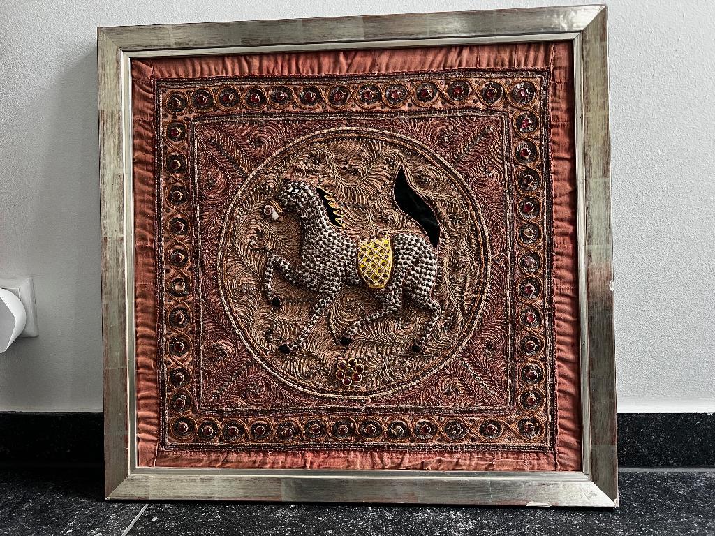 Antiek borduurwerk uit Birma (Myanmar) Omstreeks 1940, Antiek en Kunst, Ophalen of Verzenden
