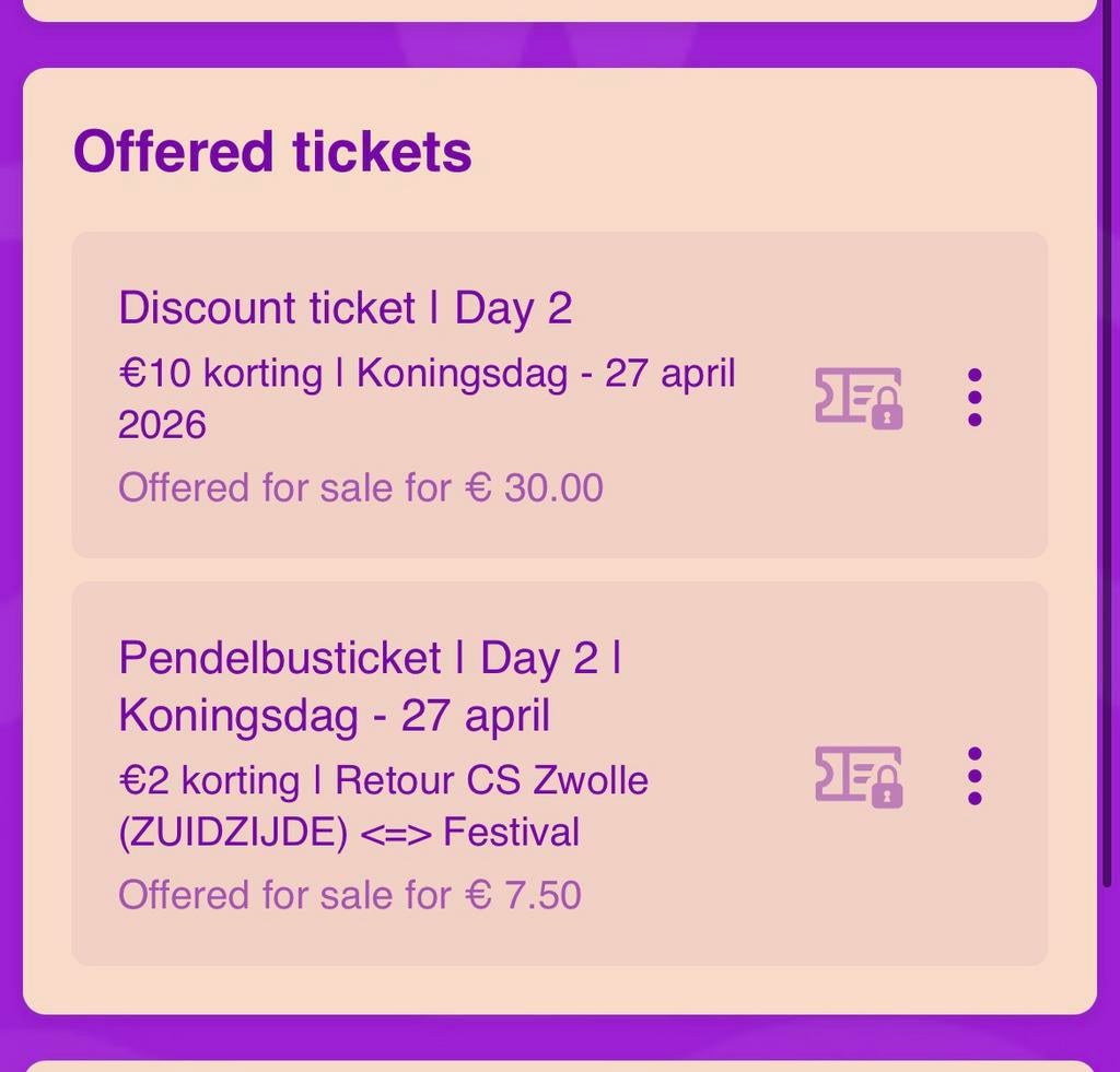 Kingdance kaartje dag 2 en pendelbusticket, Eén persoon