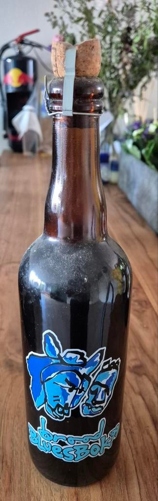 Zeldzame fles Blues bok Herman Brood. Niet open geweest, Verzamelen, Ophalen of Verzenden, Gebruikt, Overige typen