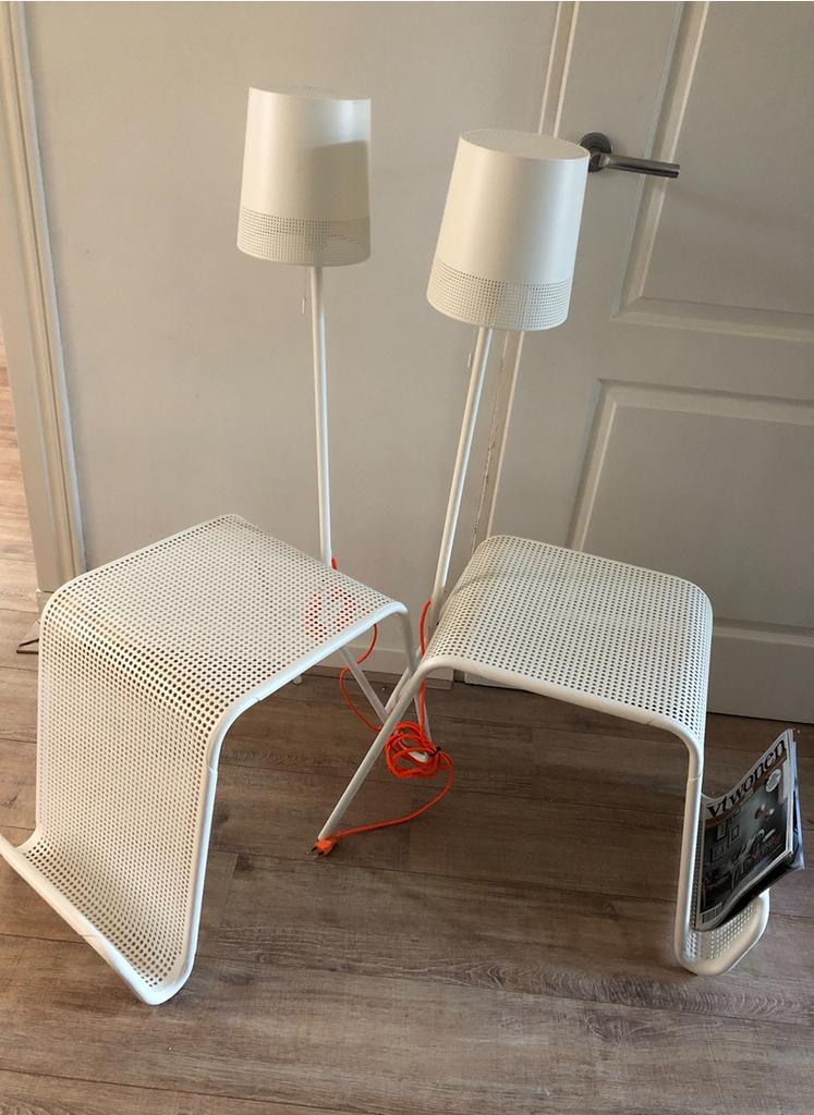 2x IKEA PS 2014 Bijzettafel met verlichting -  Tomek Rygalik, Minder dan 55 cm, Gebruikt, Metaal of Aluminium, Rechthoekig