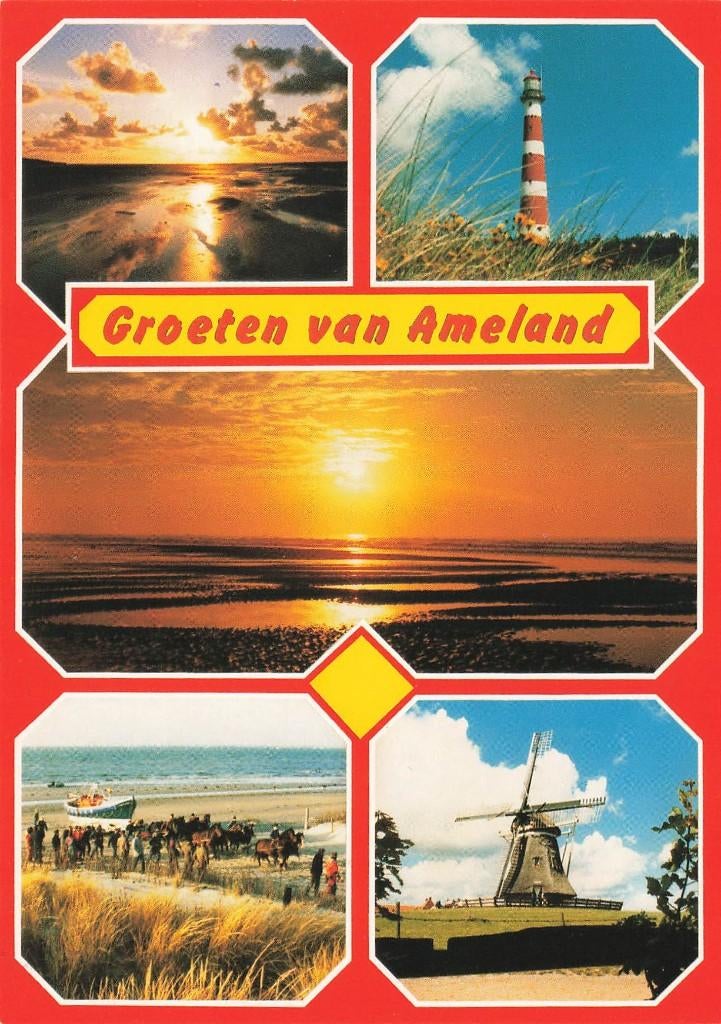 Groeten van Ameland, Ophalen of Verzenden, 1980 tot heden, Gelopen, Waddeneilanden