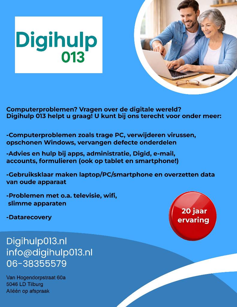 Computerhulp - Hulp bij tablet/smartphone/apps, Diensten en Vakmensen, Computer en Internet experts, Komt aan huis, Computerreparatie en Onderhoud