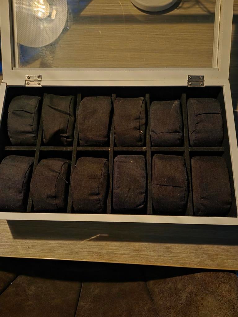 Luxe Horlogebox voor 12 horloges, Ophalen of Verzenden