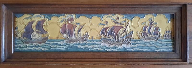 Grote zeldzame cloisonne (metsel) tegel porceleyne fles, Antiek en Kunst, Ophalen of Verzenden