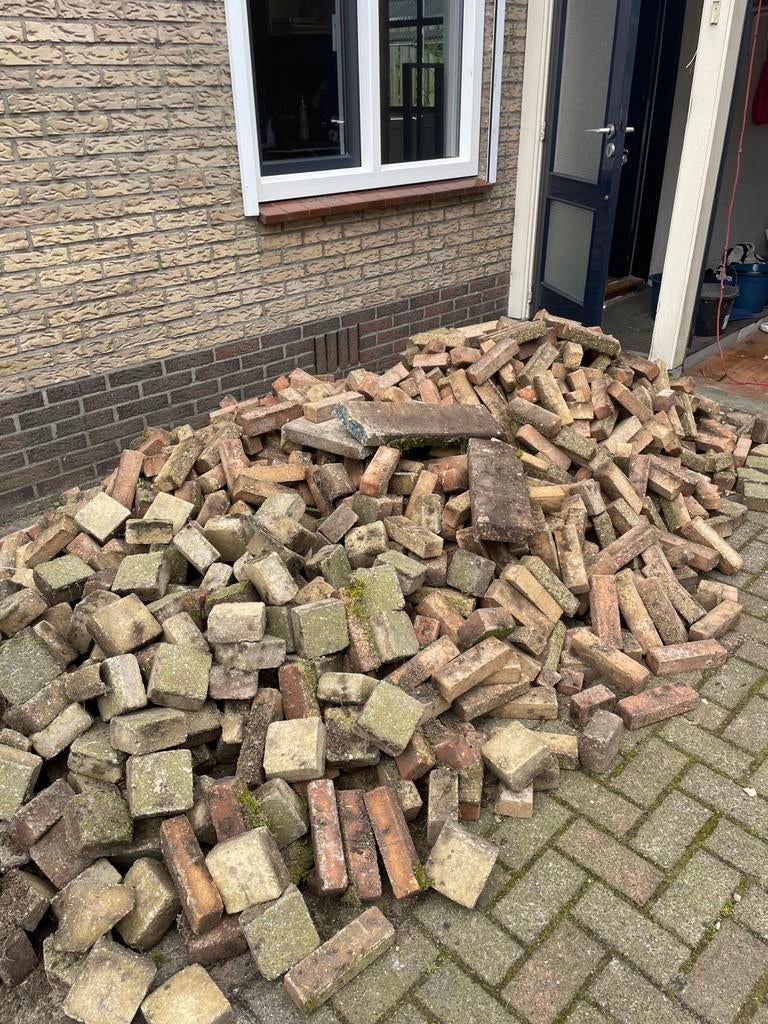 Stenen waaltjes 12.5 m2 gratis, Ophalen, Gebruikt, Klinkers, 10 m² of meer