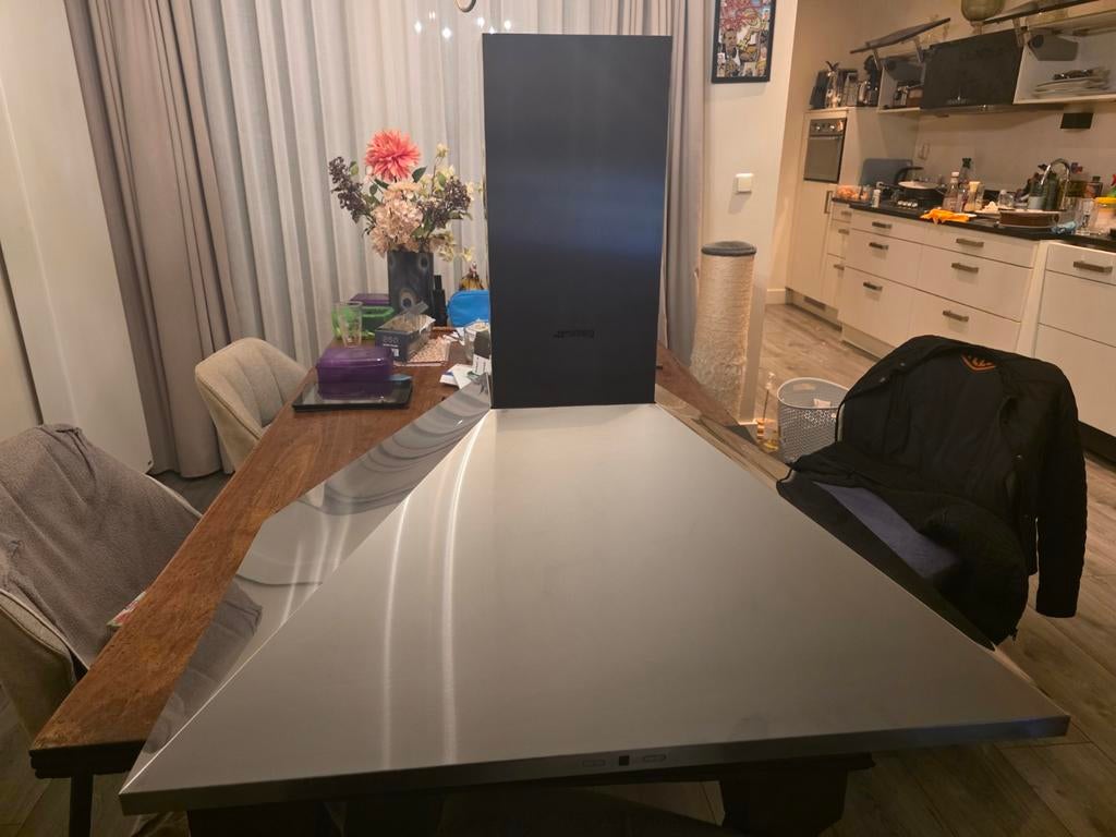 Smeg Afzuigkap, Witgoed en Apparatuur, Afzuigkappen, Gebruikt, Vrijstaand, Wandschouwkap, 400 tot 600 m³ per uur, Motor, Ophalen