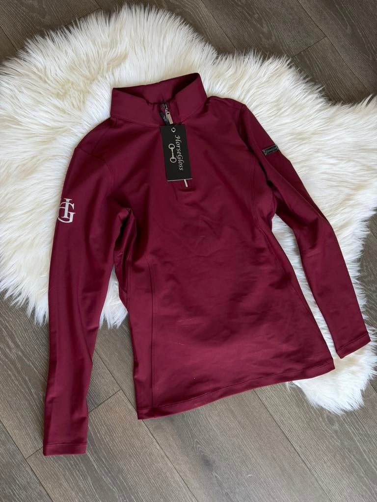 Horsegloss bordeaux shirt Xs (anky pikeur maya delorez), Ophalen of Verzenden, Zo goed als nieuw, Dressuur, Bovenkleding