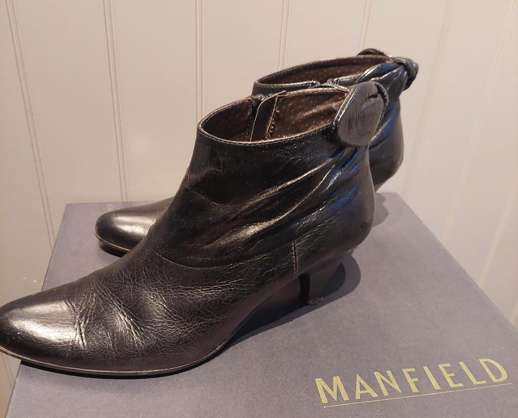 Manfield Enkel laarsjes maat 38 Nieuw!!, Zwart, Lage of Enkellaarzen, Nieuw, Ophalen of Verzenden