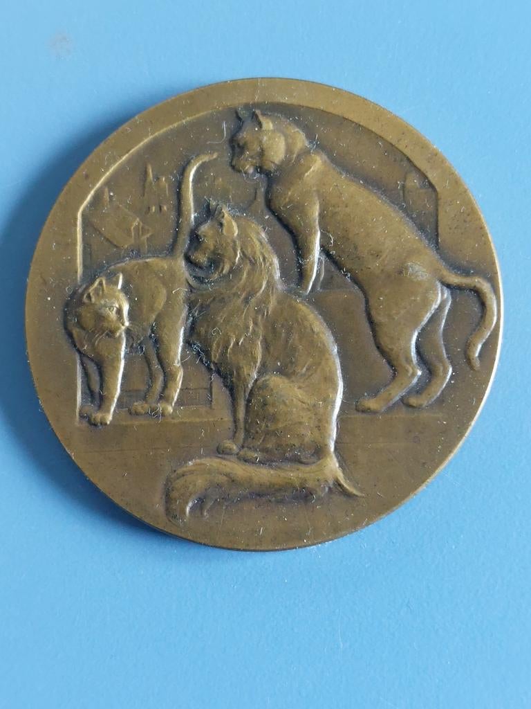 Penning poezen Parijs, Ophalen of Verzenden, Brons, Buitenland