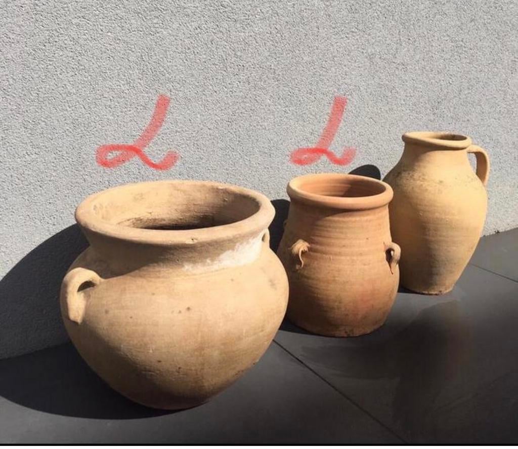 Oud Hollandse Terracotta kruiken Bloempotten & Brugmansia, Tuin en Terras, Bloempotten, Gebruikt, Terracotta, Binnen, Balkon, Tuin