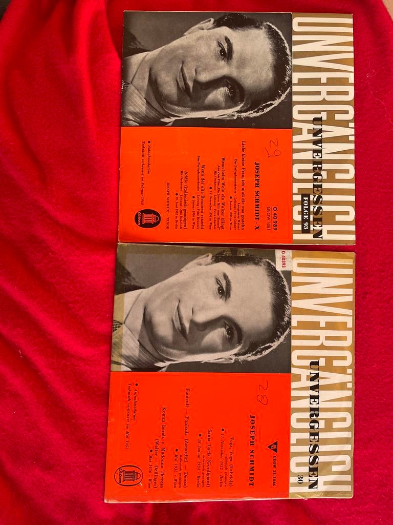 Joseph Schmidt - Unvergessen 7" Singles, Ophalen of Verzenden, Gebruikt