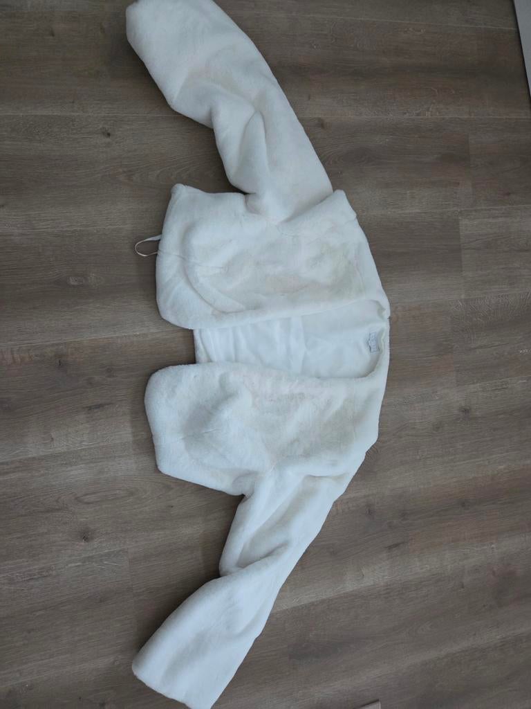 Witte Bolero & Bont XL, bruiloft, Wit, Maat 46/48 (XL) of groter, Ophalen of Verzenden, Zo goed als nieuw