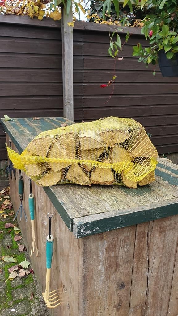 Grote zakken droog eiken en berkenhout, direct te stoken., Ophalen of Verzenden, Nieuw