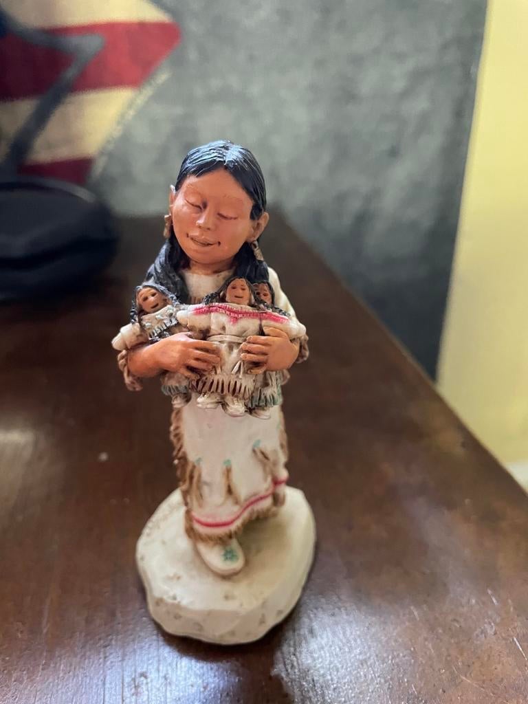 Beeldjes indianenkinderen ca. 10 - 12 cm, Verzamelen, Beelden en Beeldjes, Ophalen, Gebruikt