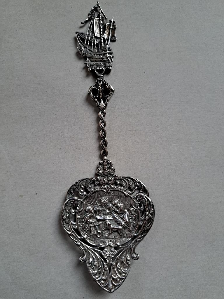Antiek zilveren lepel, Antiek en Kunst, Antiek | Goud en Zilver, Ophalen of Verzenden, Zilver
