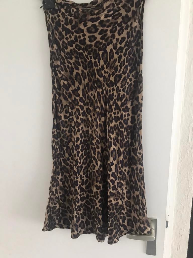Rok met panterprint, Kleding | Dames, Rokken, Ophalen of Verzenden, Zo goed als nieuw, Maat 38/40 (M), Onder de knie